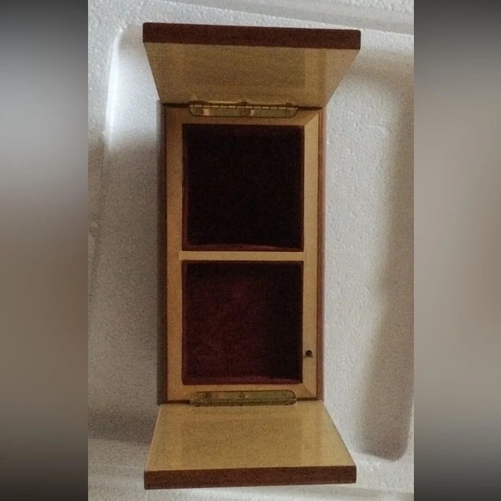 Hummel Cuendet Wooden Double Door Music Jewelry VTG Box “Holiday In Switzerland”
